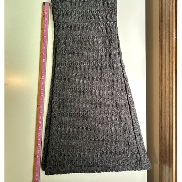 Free People Pants 6 Gray Extreme Knit Flare Mid Rise Sheer Lined Boho Festival - Picture 9 of 10